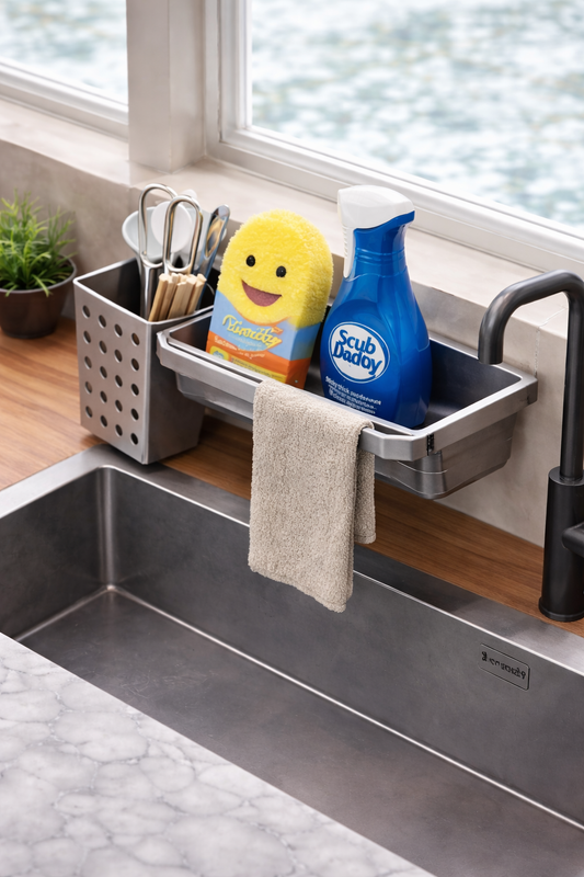 Kitchen Sink Rag Holder – Dishcloth Drain Rack for Storage & Organization