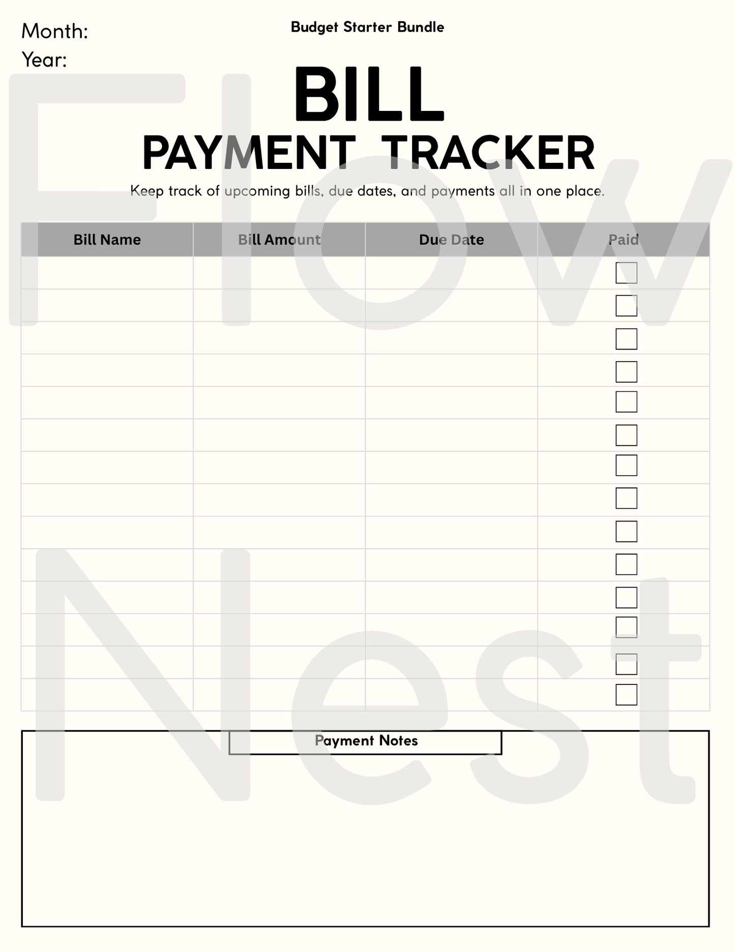Printable Budget Starter Bundle