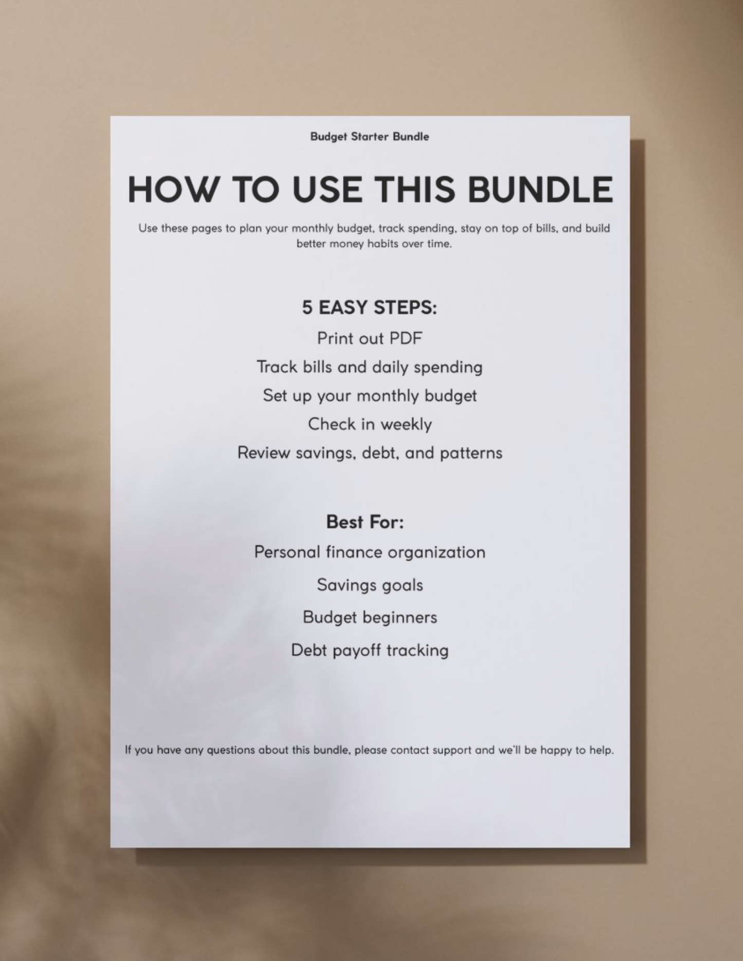 Printable Budget Starter Bundle