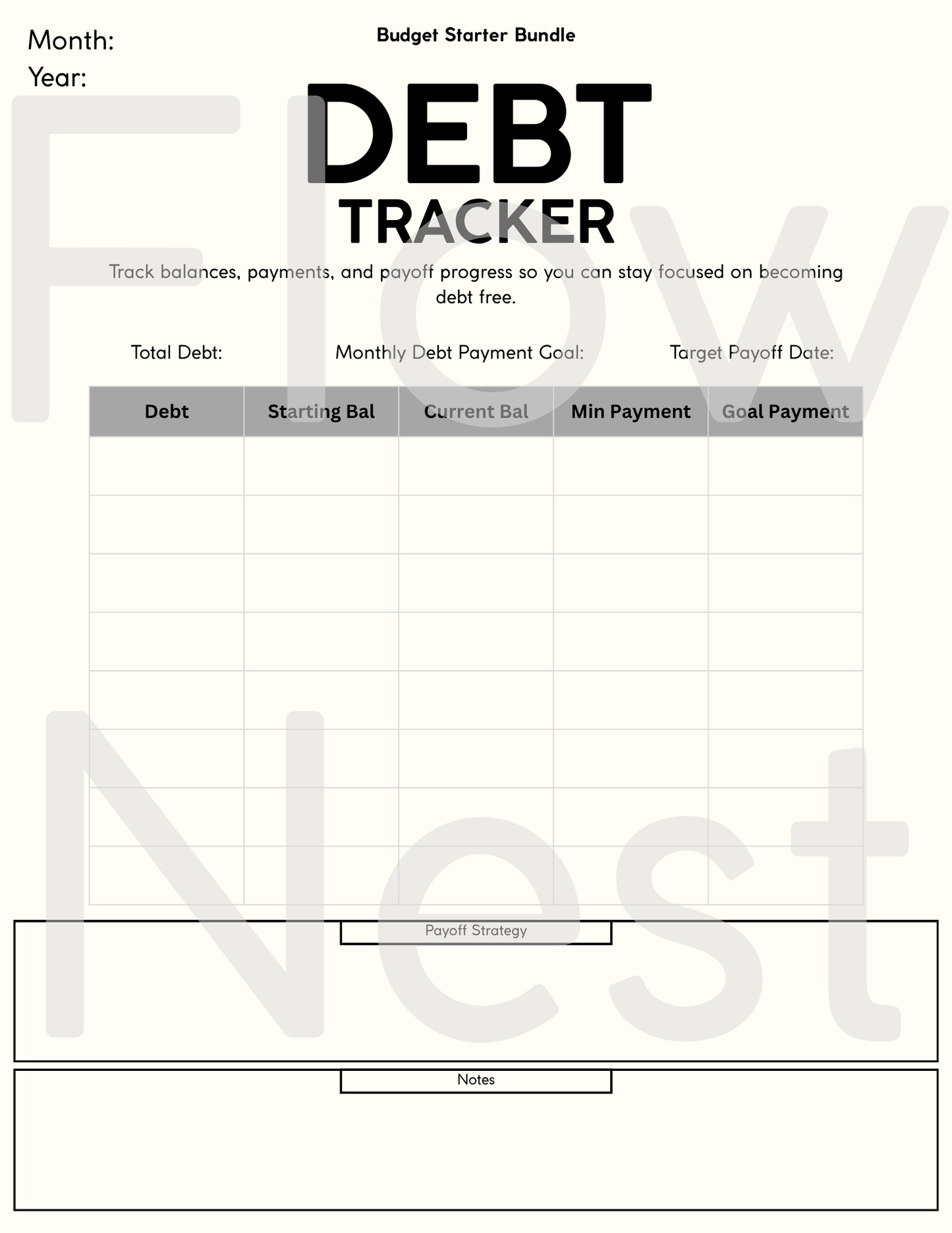 Printable Budget Starter Bundle