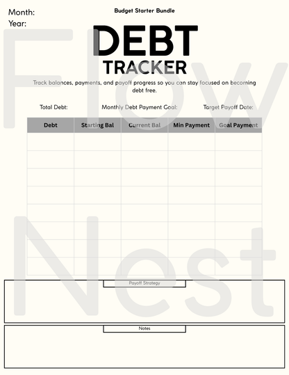 Printable Budget Starter Bundle