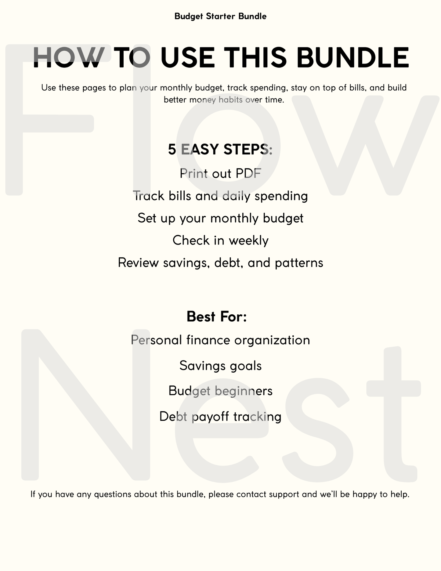 Printable Budget Starter Bundle