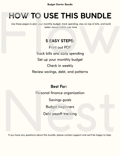 Printable Budget Starter Bundle
