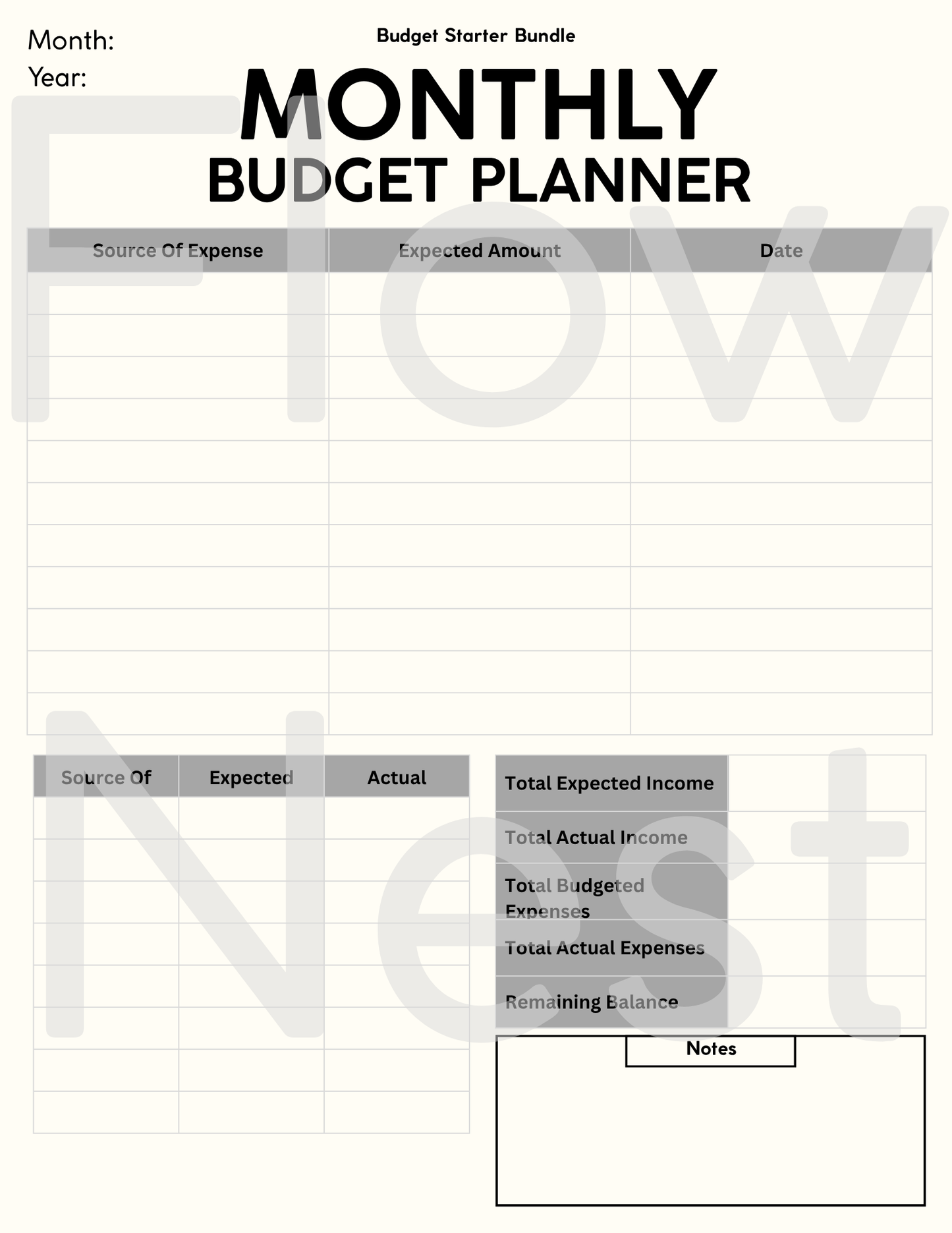 Printable Budget Starter Bundle