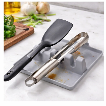 Multifunction Spatula & Spoon Rest Rack – Drip-Free Counter Storage