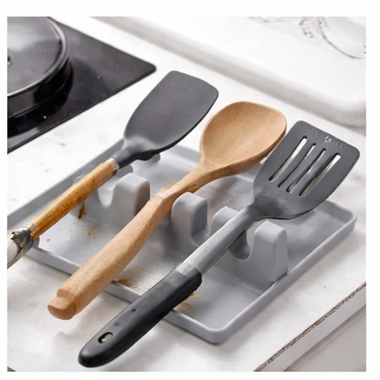 Multifunction Spatula & Spoon Rest Rack – Drip-Free Counter Storage